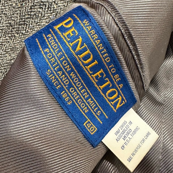 Pendleton gray wool sport coat blazer jacket button up suit formal - Picture 4 of 13